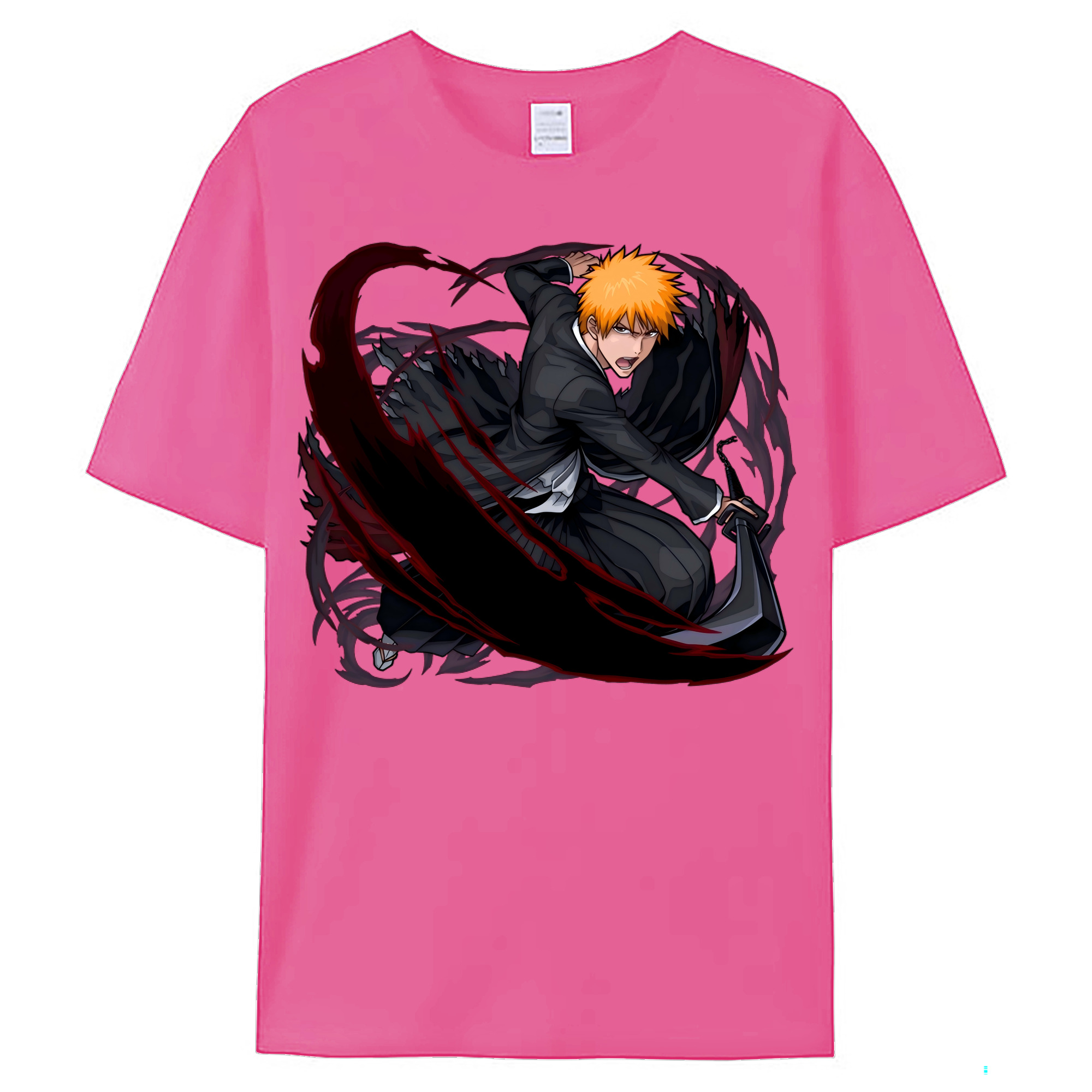 （画像用） ブリーチ 黒崎一護（くろさき いちご）BLEACH Kurosaki Ichigo レディースカジュアルプリントTシャツ（綿100％）